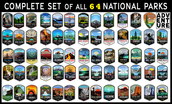 National Parks Stickers in 3 sizes