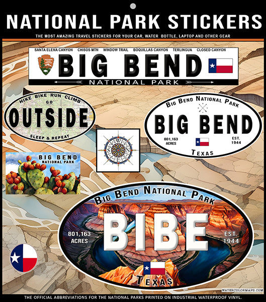 BIG BEND National Park Stickers