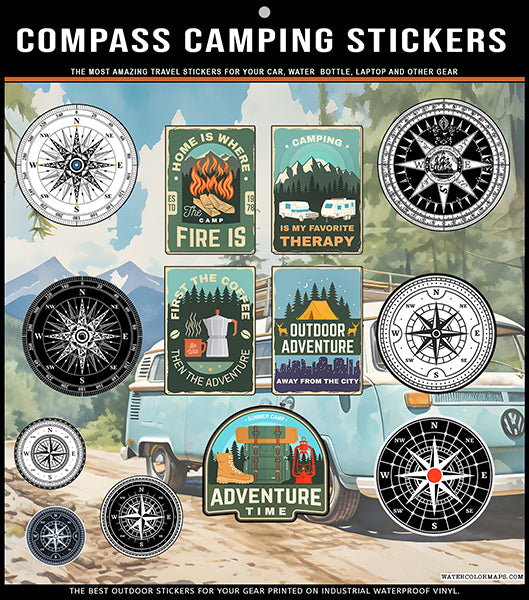 COMPASS CAMPING Stickers