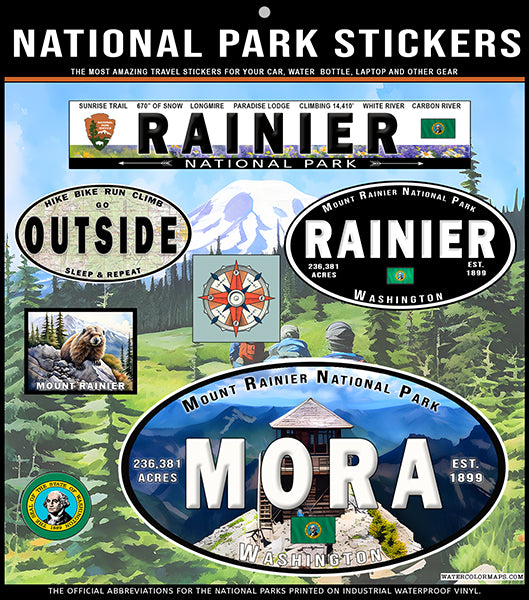 MOUNT RAINIER National Park Stickers