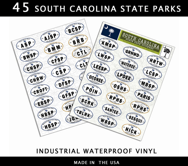 SOUTH CAROLINA STATE PARK STICKERS