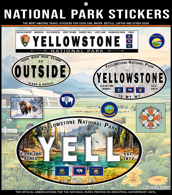 YELLOWSTONE National Park Stickers